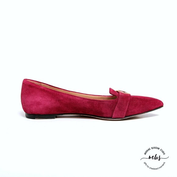 M. Gemi Suede Pointed Toe With Buckle Flats - Picture 7 of 15